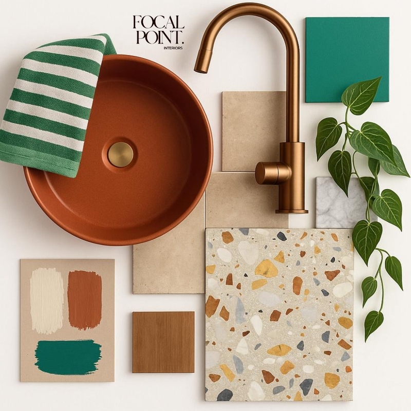 Eden Roc Ensuite - Flat Lay Mood Board by Focal Point Interior Design on Style Sourcebook