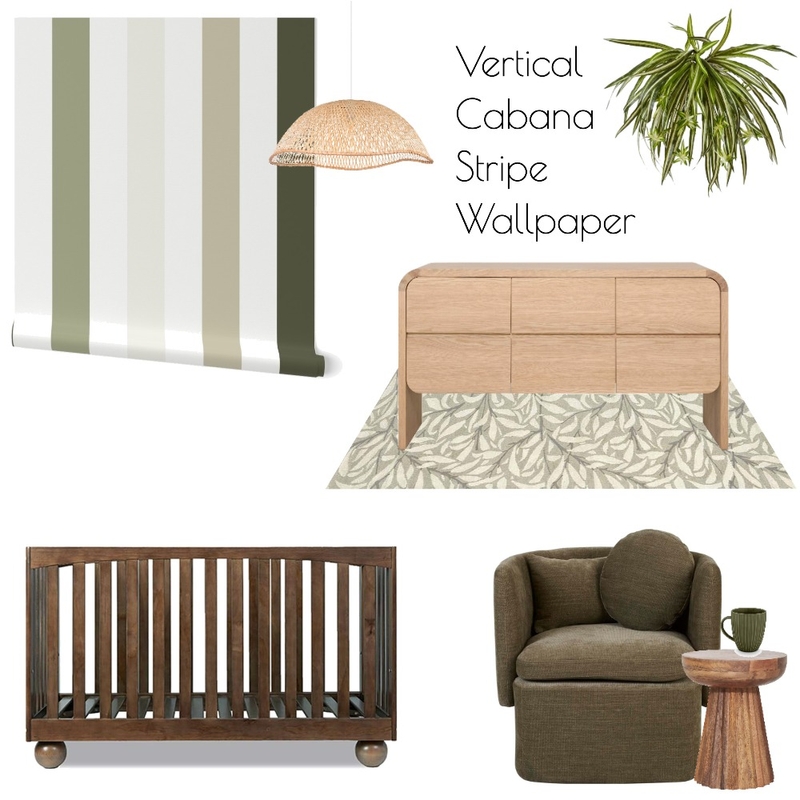 Baby Nursery 1 - Green Cabana stripe Mood Board by Real Talk Interiors on Style Sourcebook