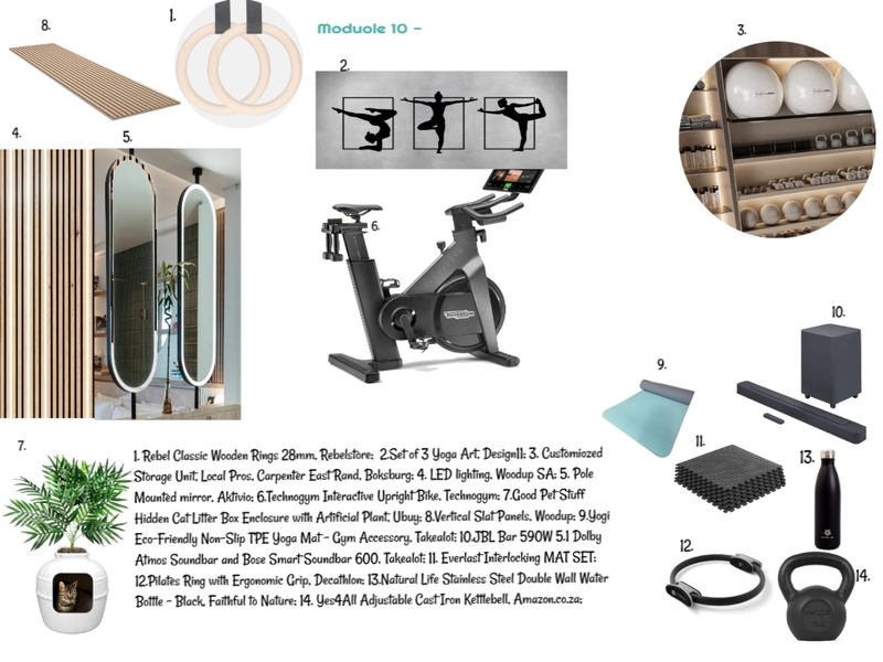 Sample Board for Module 10 - Home Gym`30-05-25 Mood Board by JudyK on Style Sourcebook