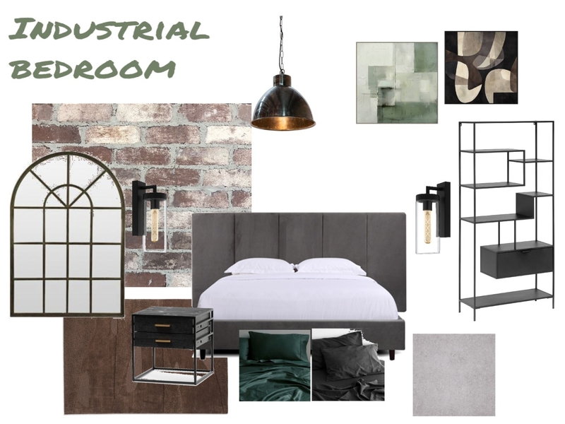 Industrial bedroom Mood Board by Charli-Renee on Style Sourcebook