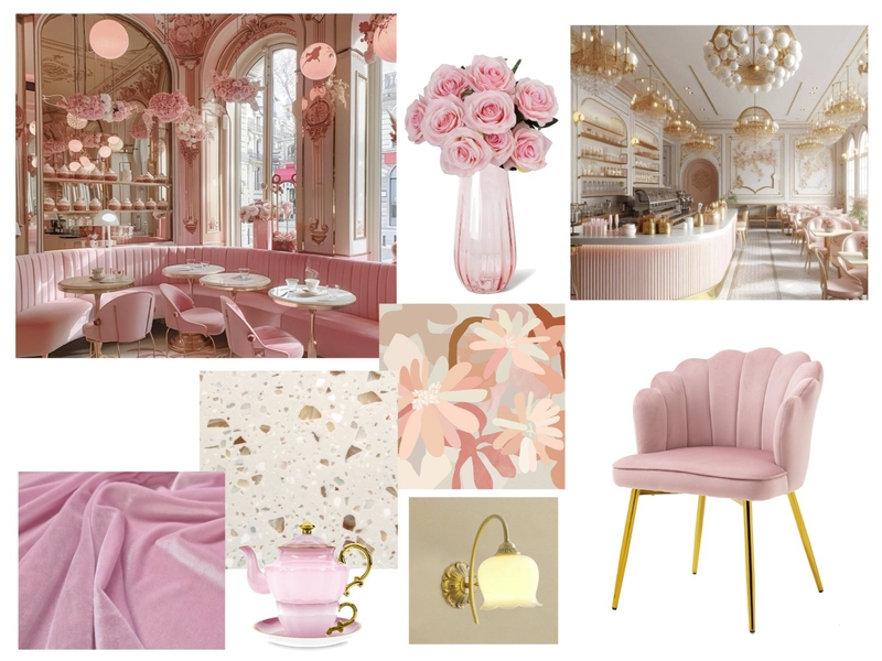 Pink Cafe mood board Mood Board by Hopej on Style Sourcebook