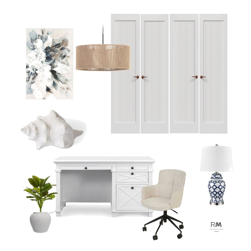 Hamptons Home Office Mood Board by RMM Interiors on Style Sourcebook