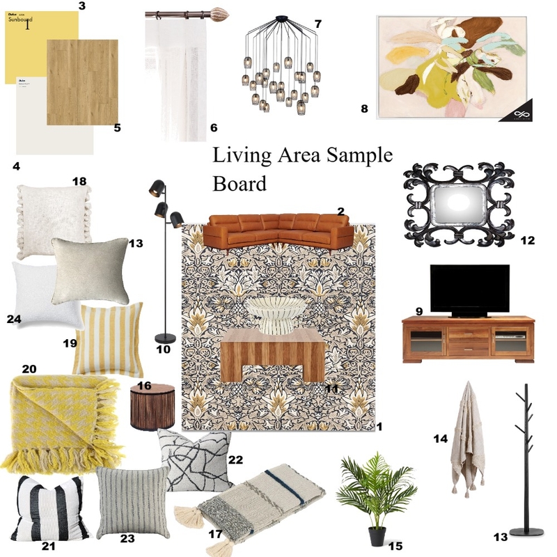 Living Area Sample Board Mood Board by Nobs on Style Sourcebook