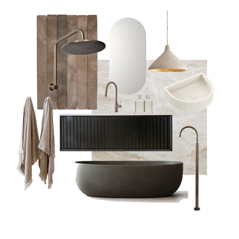 Dark and Moody Bathroom Mood Board by Aimee.Donohoe on Style Sourcebook