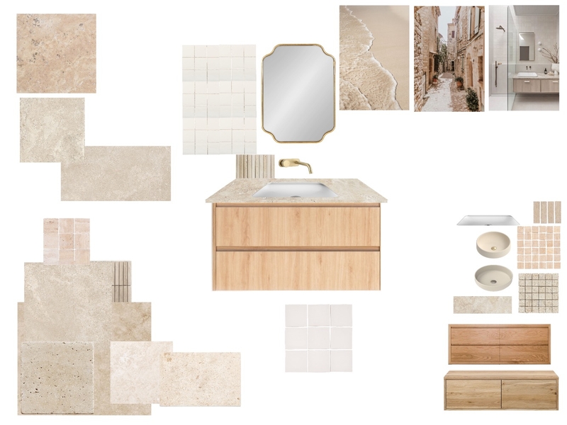 Travertine Ensuite Mood Board by Bex Elliott Interior Designer on Style Sourcebook