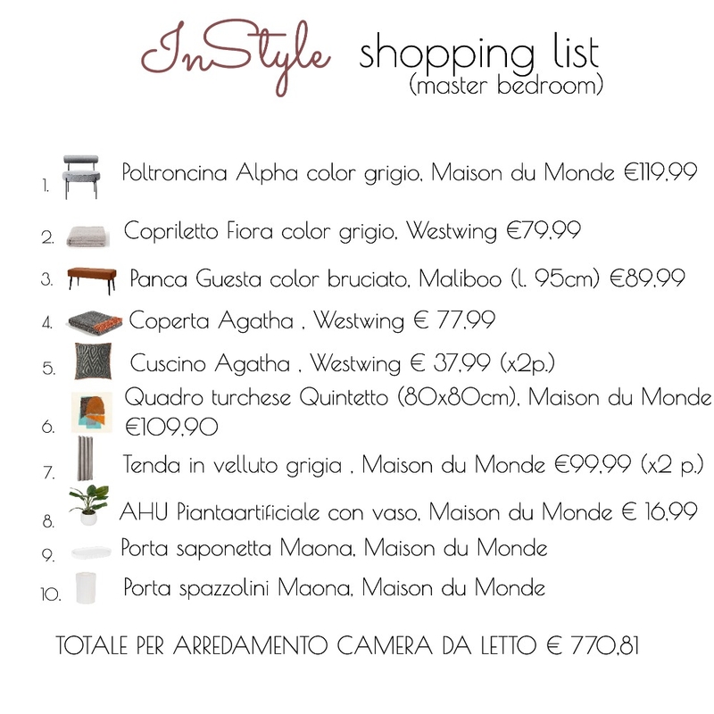 Shopping list Mood Board by InStyle Idea on Style Sourcebook