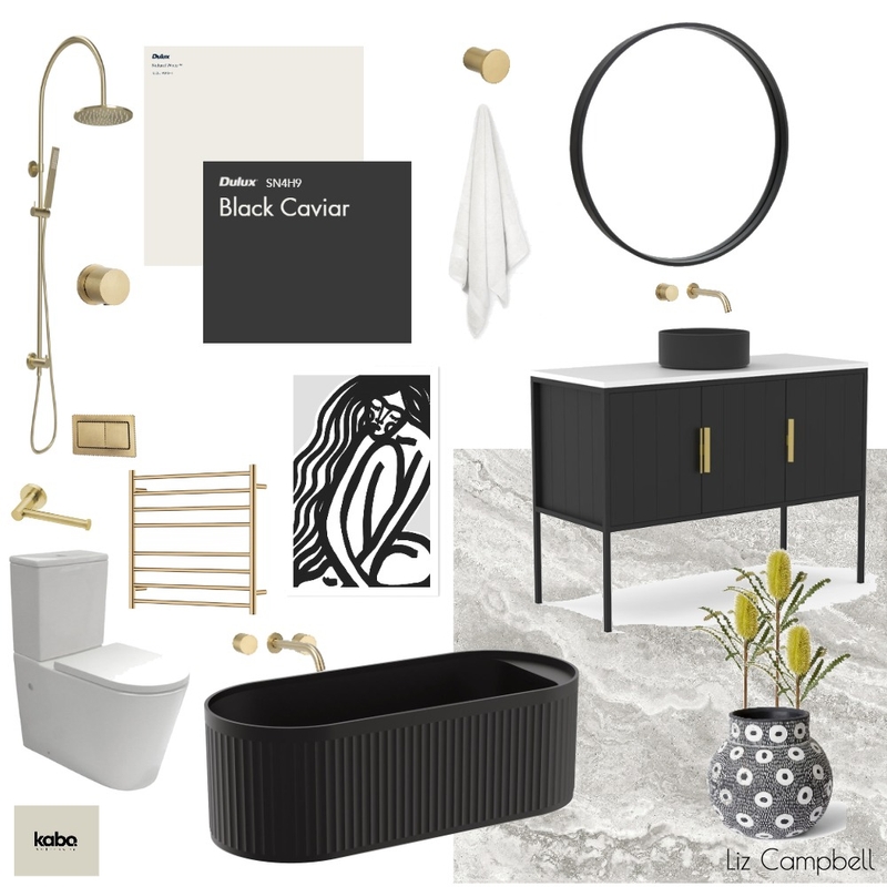 Black,white & gold bath Mood Board by Kabo Bathrooms on Style Sourcebook