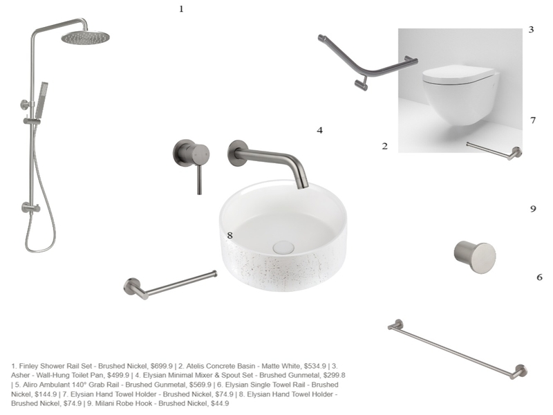 25.04 Bathroom ABI Brushed Nickel Mood Board by lujaine@phorm.com.au on Style Sourcebook