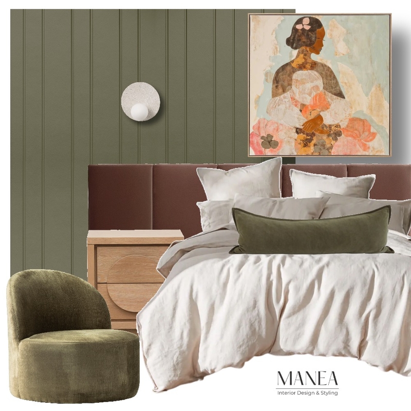 Warm modern bedroom Mood Board by Manea Interior Design & Styling on Style Sourcebook
