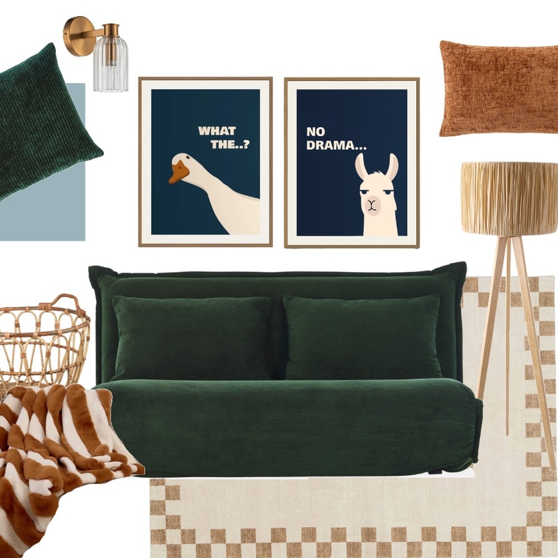 Kids TV Room Brown Check Mood Board by sheisbeccc on Style Sourcebook