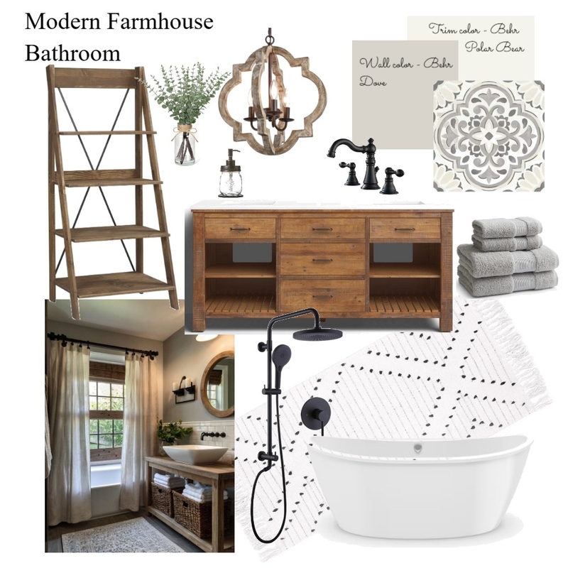 Modern Farmhouse Bathroom Mood Board by SB_Designer on Style Sourcebook