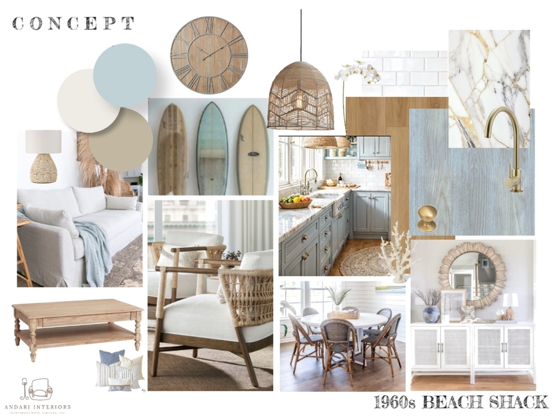 1960S bEACH sHACK - MAterials board Mood Board by ReeA on Style Sourcebook