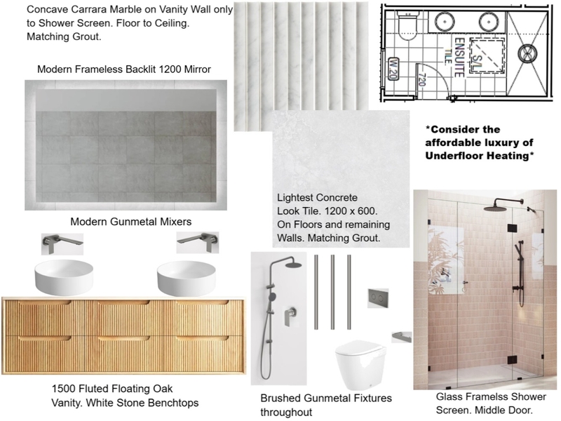Marks Ensuite Mood Board by staged design on Style Sourcebook