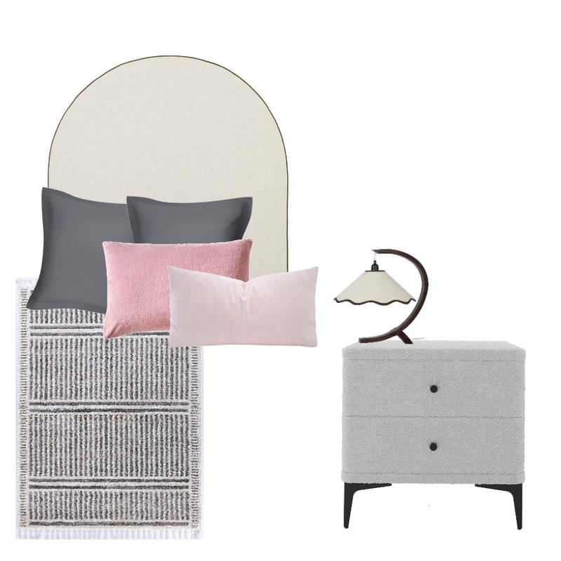 Pink Grey Dorm Room Mood Board by AmberGDesign on Style Sourcebook