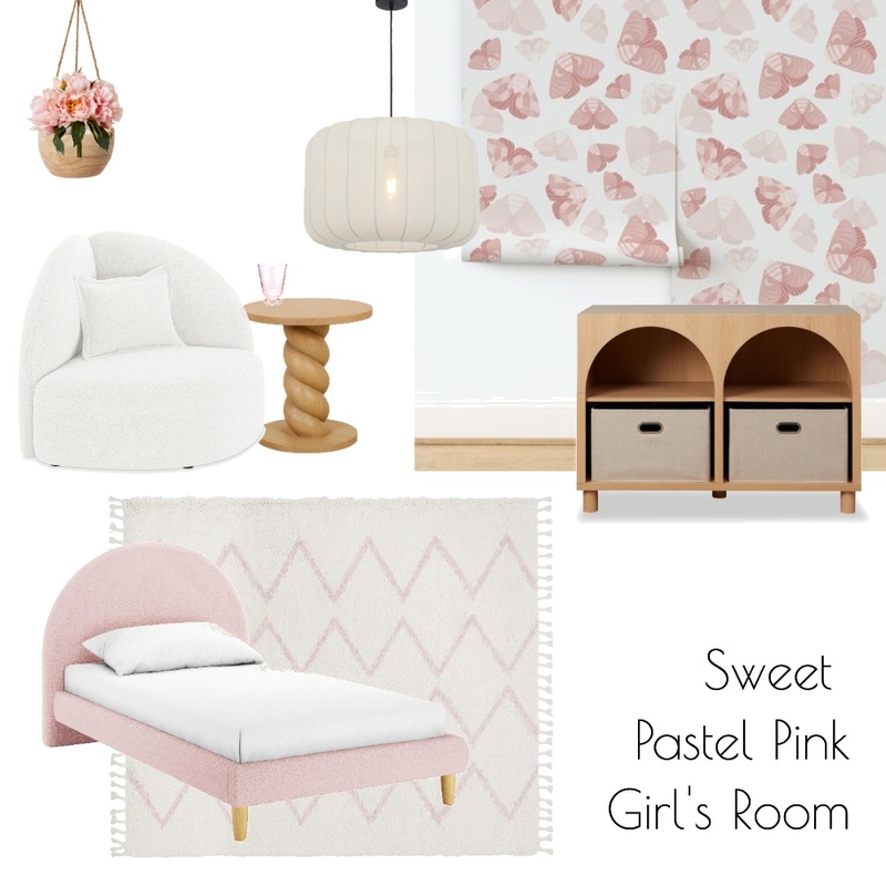 Pastel Pink Girl's Room Mood Board by Real Talk Interiors on Style Sourcebook