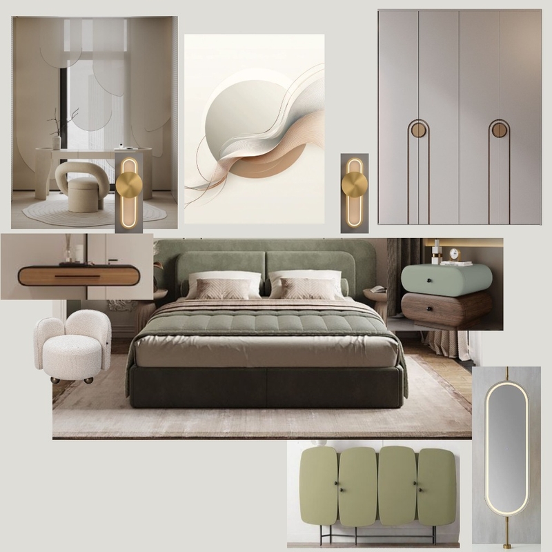 Спальня серо-зеленая Mood Board by inessa3112 on Style Sourcebook