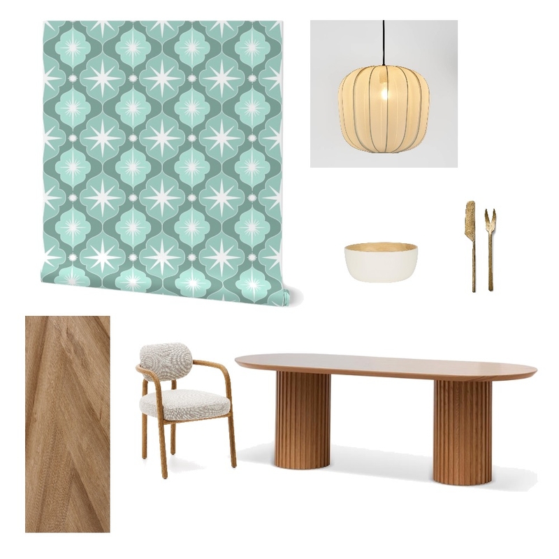 Moroccan Celestial Wallpaper for Dining Room Decor Mood Board by ashclarkart on Style Sourcebook