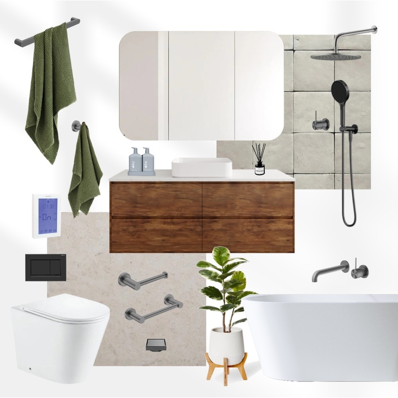 The Block Week 1 - Robby and Mat's Winning Bathroom Mood Board by The Blue Space on Style Sourcebook