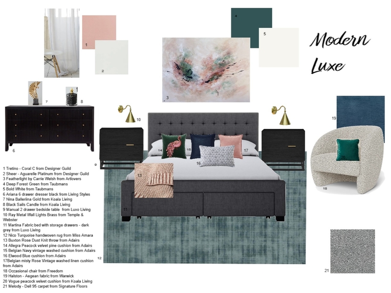Luxe bedroom Mood Board by Catharina Storer on Style Sourcebook