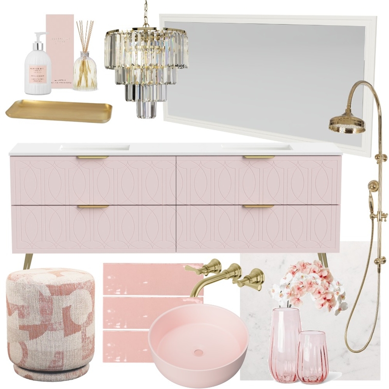 Pretty in Pink | Sutherland House Regency with Miami Classic Mirror Mood Board by Timberline on Style Sourcebook
