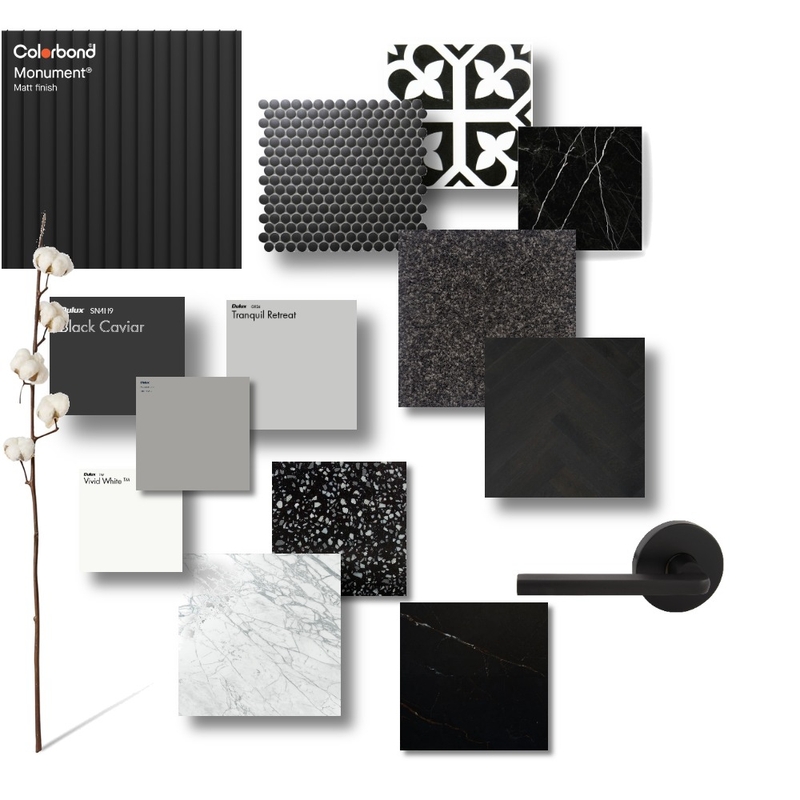 black and grey flat lay Mood Board by litsa@stannardfamilyhomes.com.au on Style Sourcebook