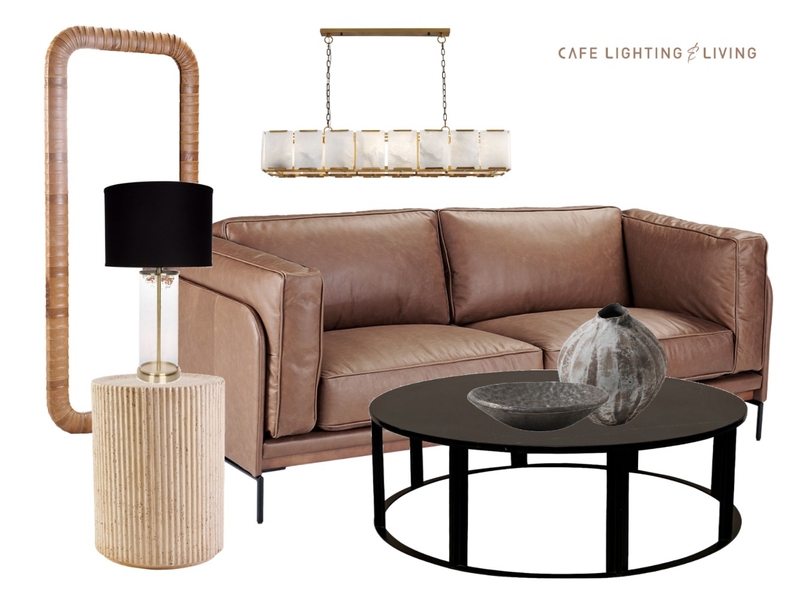 Leather Luxe Mood Board by CAFE LIGHTING & LIVING on Style Sourcebook