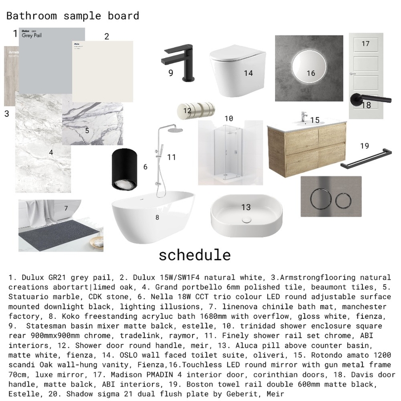 bathroom sample board Mood Board by Vicky Moetjie on Style Sourcebook