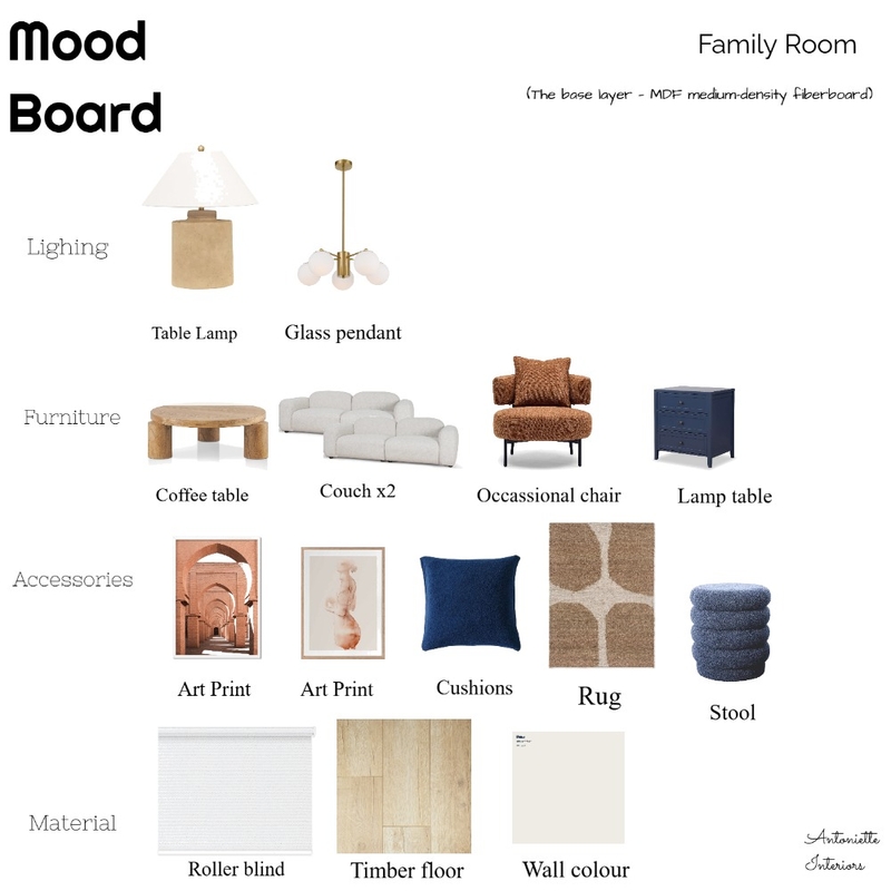 family room Mood Board by Antoniette on Style Sourcebook