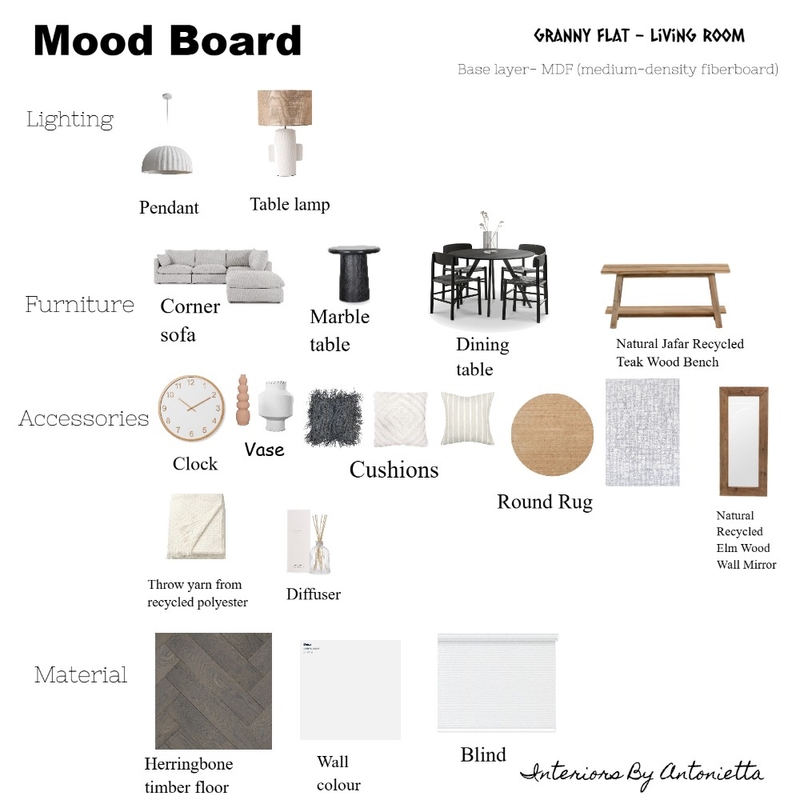 granny flat living room Mood Board by Antoniette on Style Sourcebook
