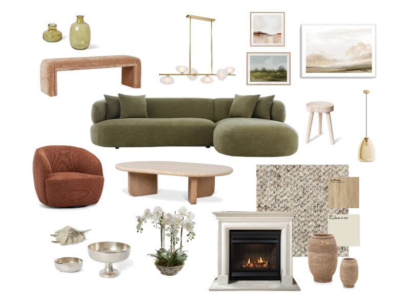 Olive Green & Clay Mood Board by yassmenyousef on Style Sourcebook