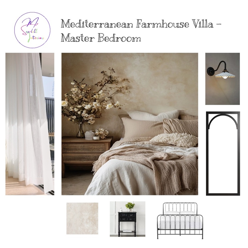 Modern Farmhouse Villa Master Bedroom Mood Board by Mz Scarlett Interiors on Style Sourcebook
