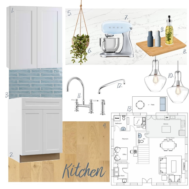 Kitchen Sample Board - Module 9 - Chloe Ray Mood Board by chloeray31 on Style Sourcebook