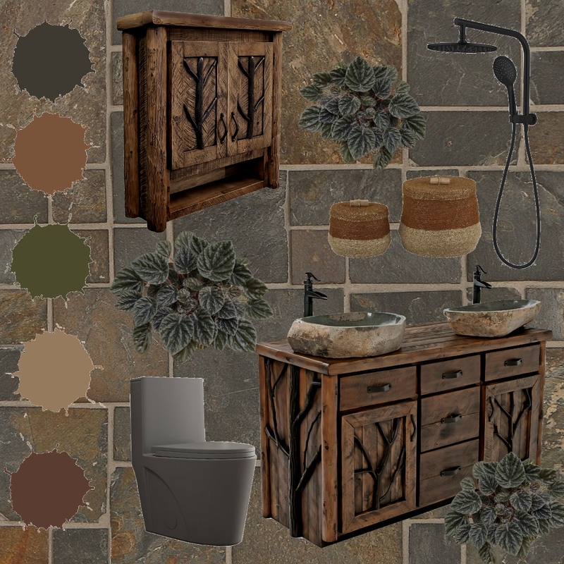Master Bathroom Interior Design Mood Board by LeeannaLove
