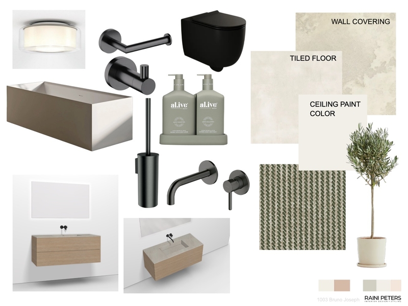 Main bathroom 1 Interior Design Mood Board by Raini Peters Interiors