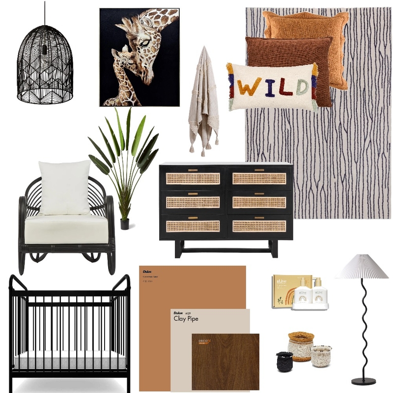 African Sample Board Nursery Mood Board by Kailee Louise on Style Sourcebook