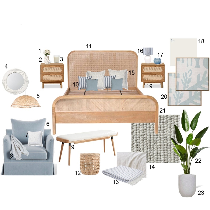Hamptons Bedroom - Sample Board Mood Board by aliciaelson on Style Sourcebook