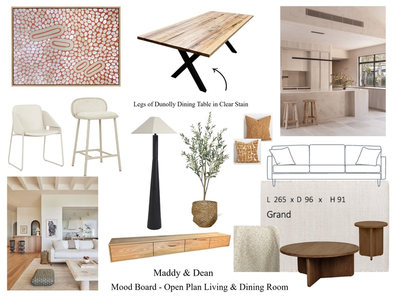 Maddy & Dean Mood Board Open Plan Living & Dining Room Mood Board by MarnieDickson on Style Sourcebook