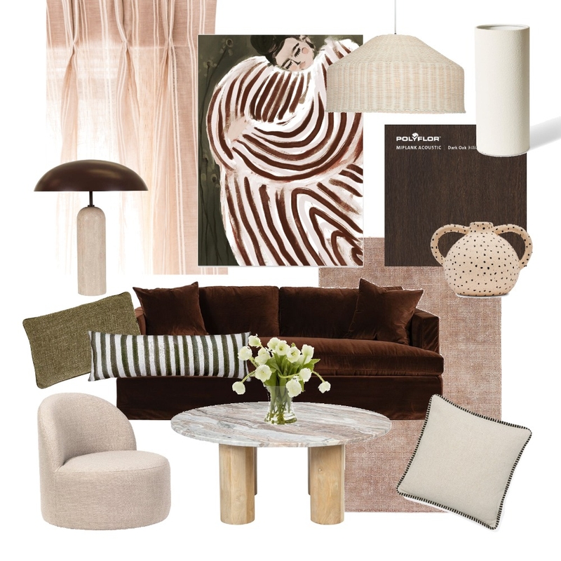 Living space inspired by Warm Chocolate tones Mood Board by Flawless Interiors Melbourne on Style Sourcebook