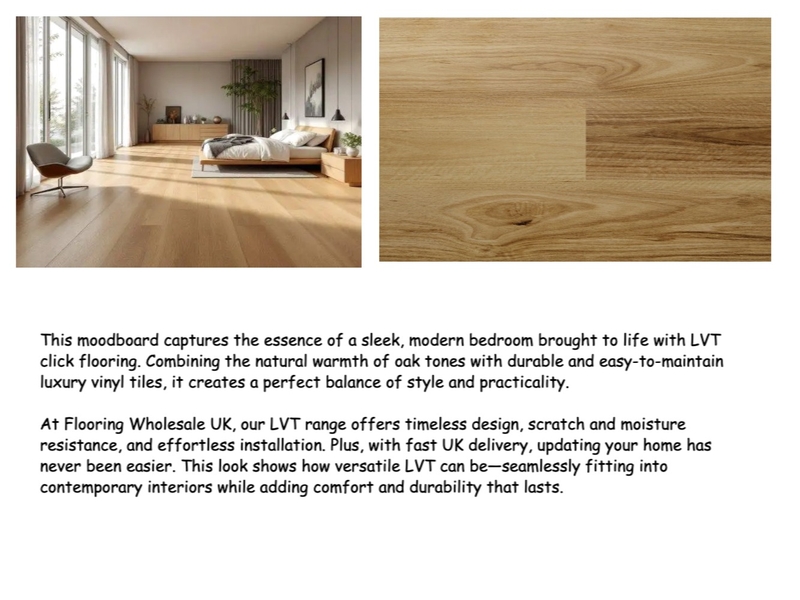 Modern Bedroom Moodboard with LVT Click Flooring – Flooring Wholesale UK Mood Board by Flooring Wholesale UK on Style Sourcebook