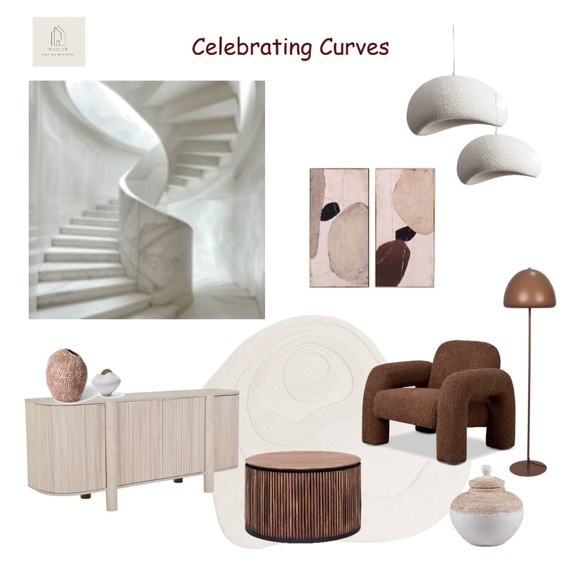 Celebrating Curves Mood Board by Evolve Creative Interiors on Style Sourcebook