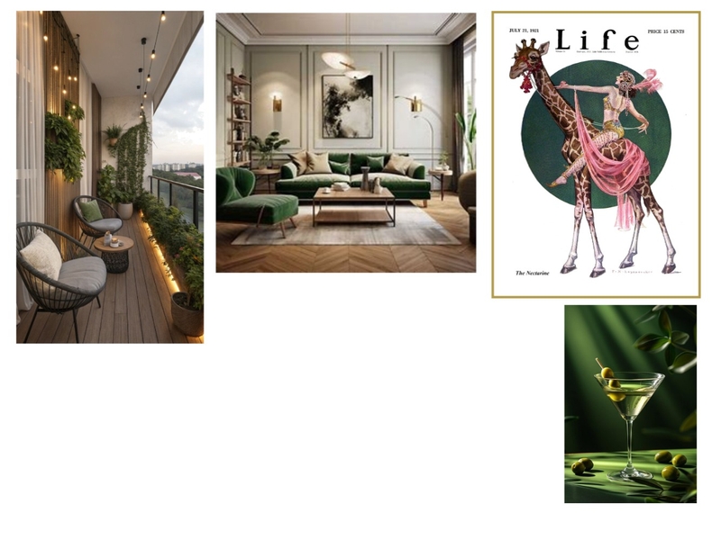 Upper-Level Lush Haven Concept Generator 1 Interior Design Mood Board by Kylie W