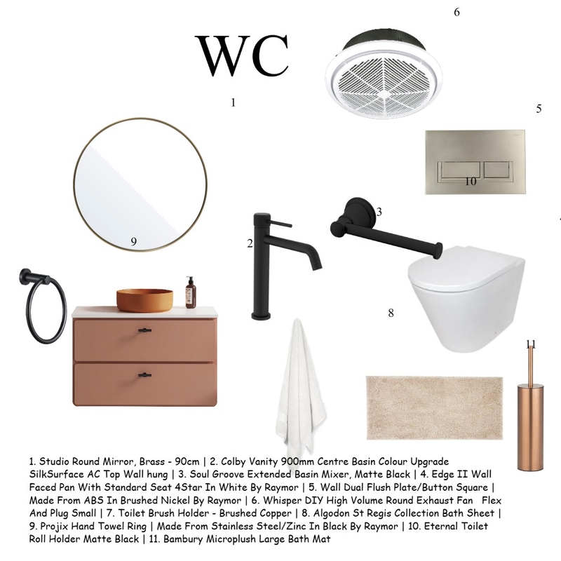 WC Interior Design Mood Board by info.landaconcepts@gmail.com