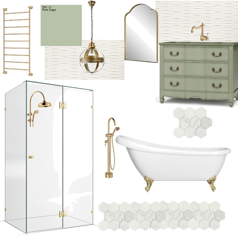 Sage Green Vintage Modern Bathroom Mood Board by Danielliott@live.com.au on Style Sourcebook