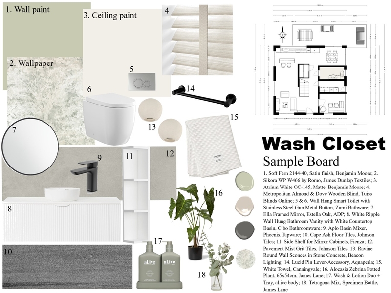 Wash Closet Sample Board Mood Board by HaylieC on Style Sourcebook
