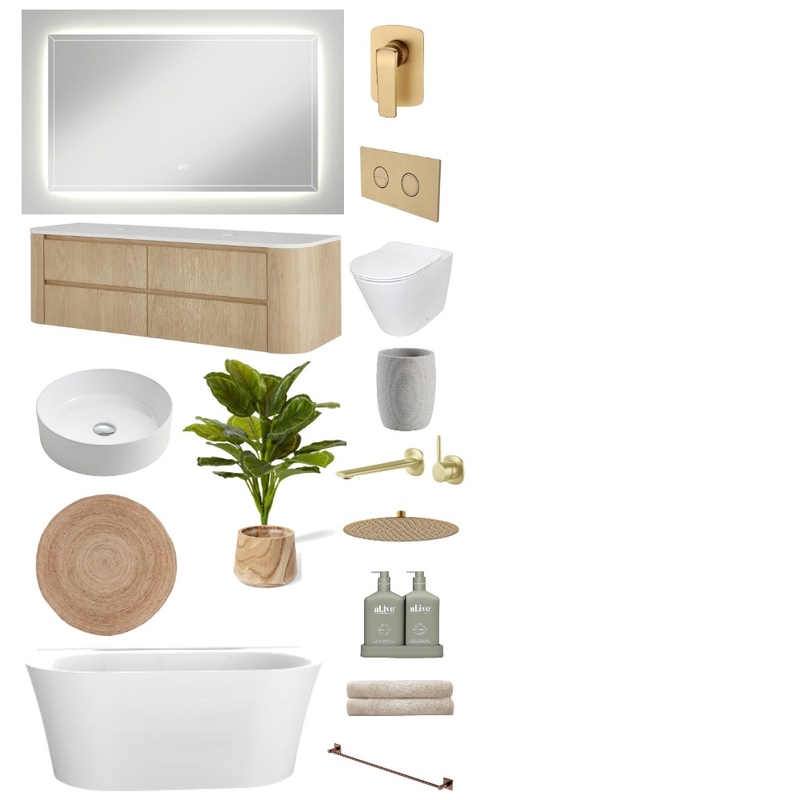 Olive Sanctuary bath Interior Design Mood Board by juansepuentesg