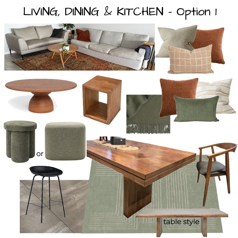 Living, Dining & Kitchen Option 1 Mood Board by Six Castle Designs on Style Sourcebook