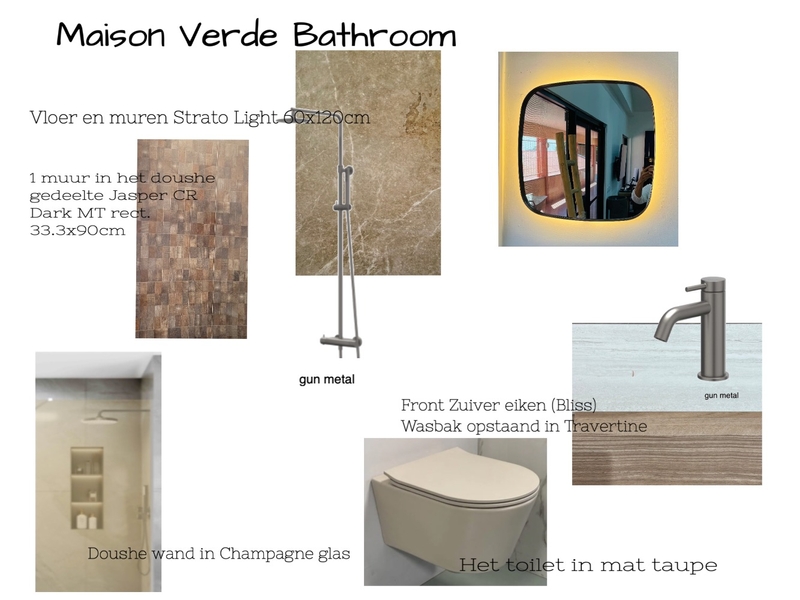 Maison Verde Bathroom Interior Design Mood Board by Caroline Romer Snel