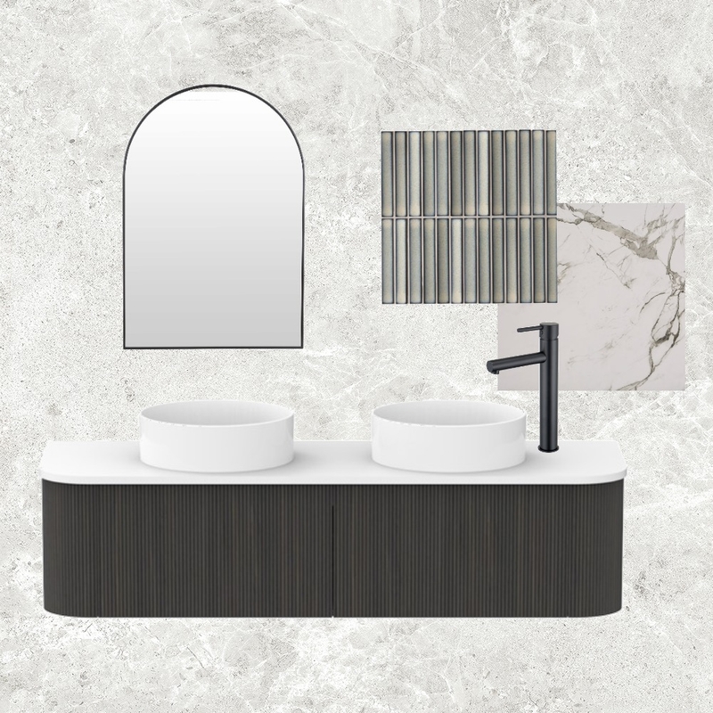 Bathroom Green Black Interior Design Mood Board by amandaw