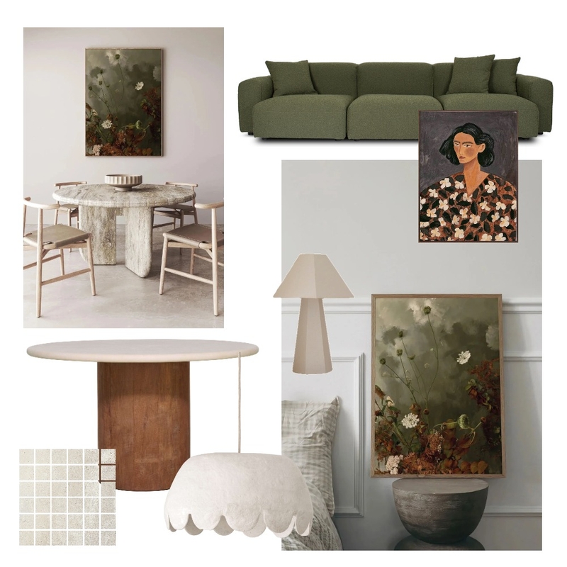 Green and warm brown combo Interior Design Mood Board by Austin Bloom