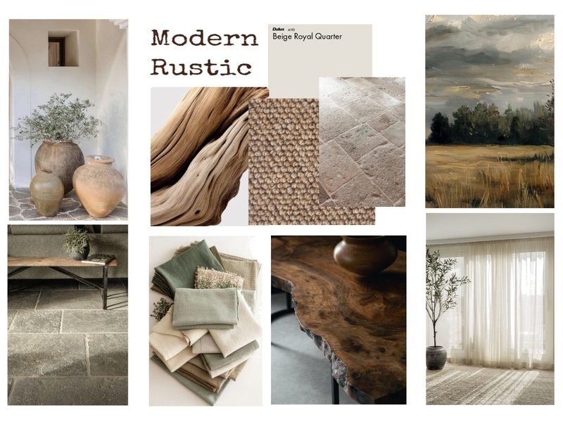 modern rustic mood board Interior Design Mood Board by ievarauber